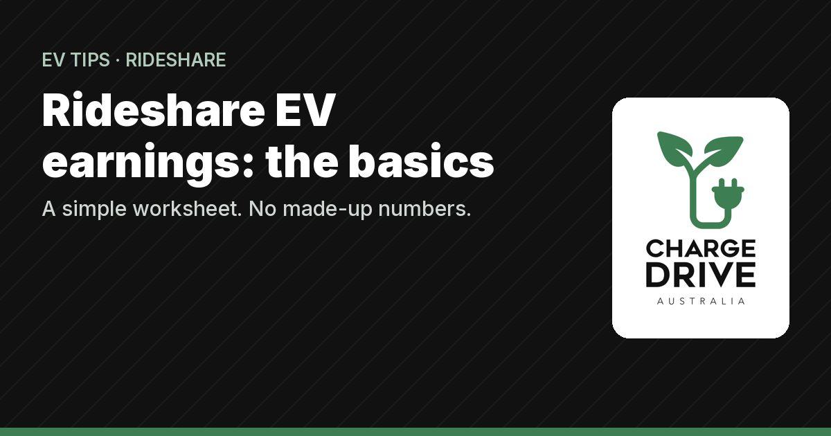 Rideshare EV earnings: the basics