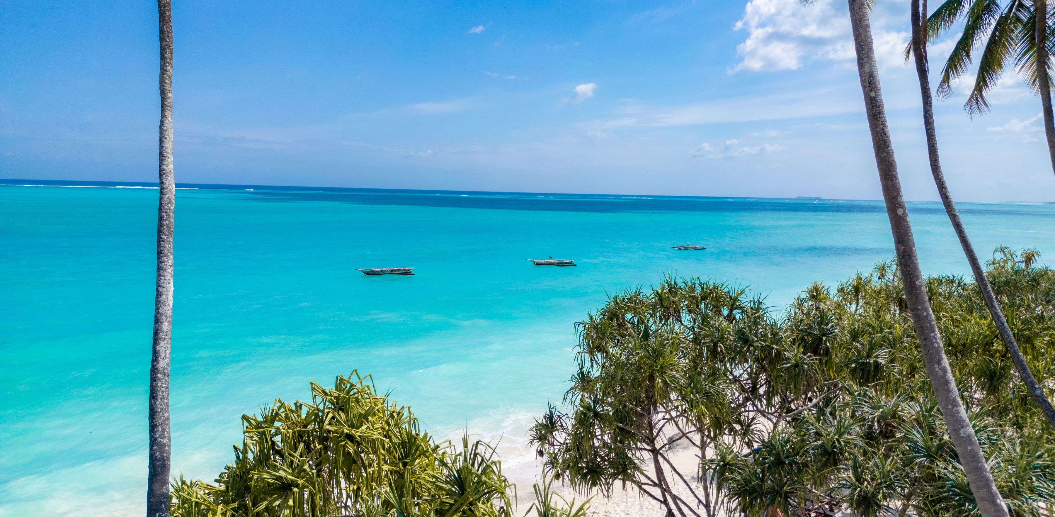 White sand and turquoise water on Kiwengwa Beach, Zanzibar