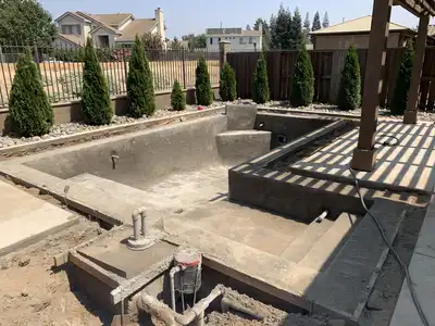 Custom pool built by H20 Pools in Modesto California