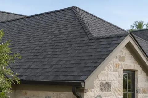 Asphalt shingles and ridge details
