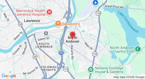 Map of the North Andover area