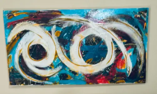 Colored Circles — original Acrylic, glaze, latex painting by Doriel Wyler, 36" x 48", priced at $350.00
