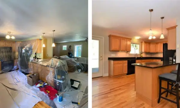 White cabinet refinishing Boston