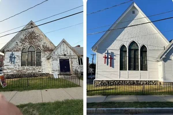Exterior house painting Massachusetts - Before and After