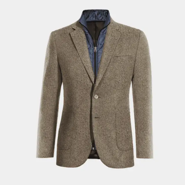 A heavy weight wool suit jacket with a nice dress shirt to complement.