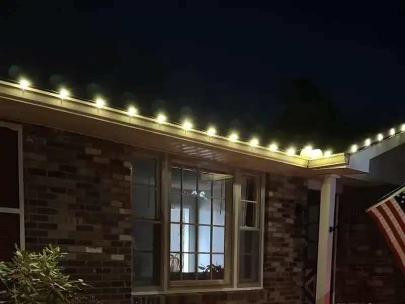 Christmas lights installed by Wash Wizard on a home near Goodlettsville, TN