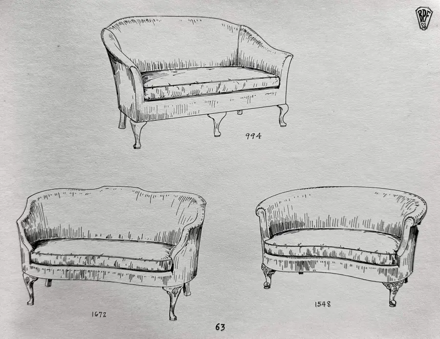 Page from Marion Kennedy's 1930s furniture catalog