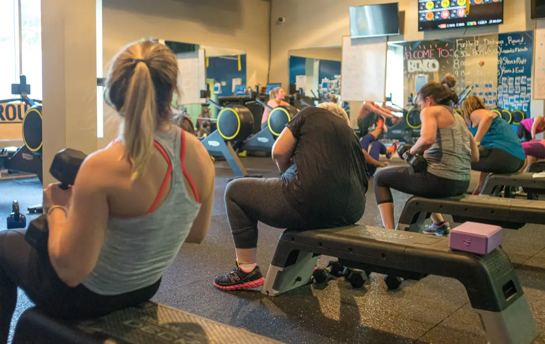 A member training in the Group PT studio at Klub 20