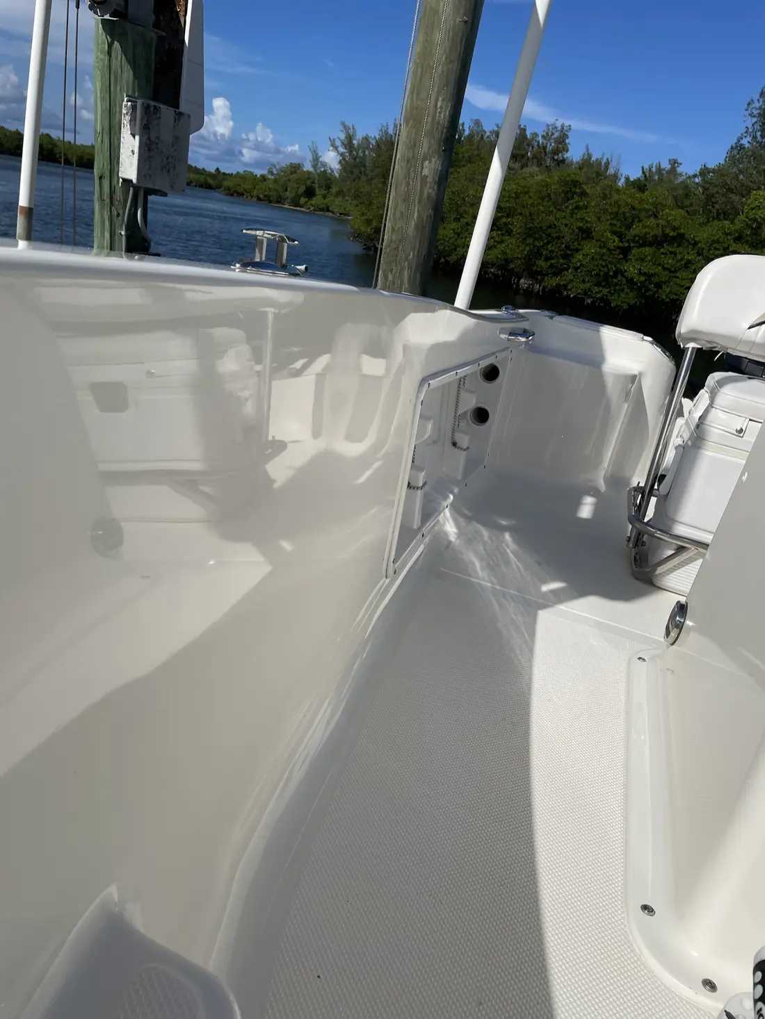 Cockpit and gunwale after cleaning