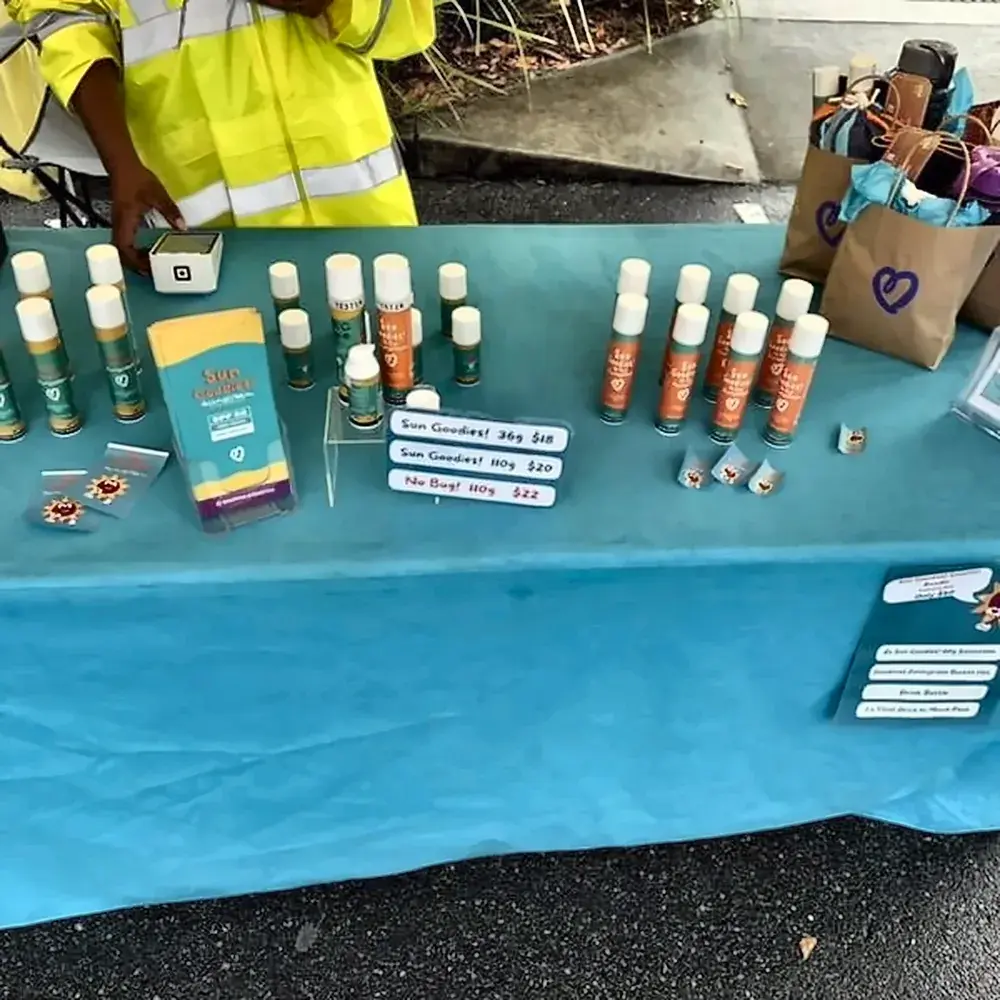 Sun Goodies market stall run by a local Ipswich business