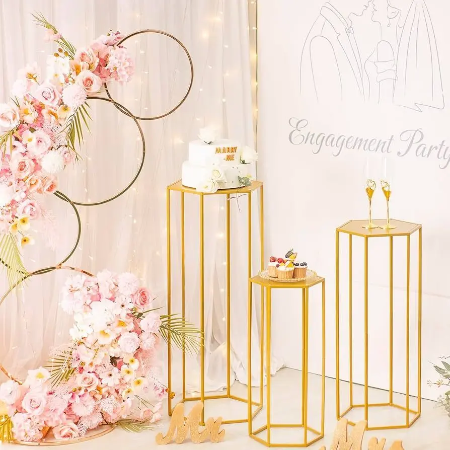 Gold Hexagon Plinth