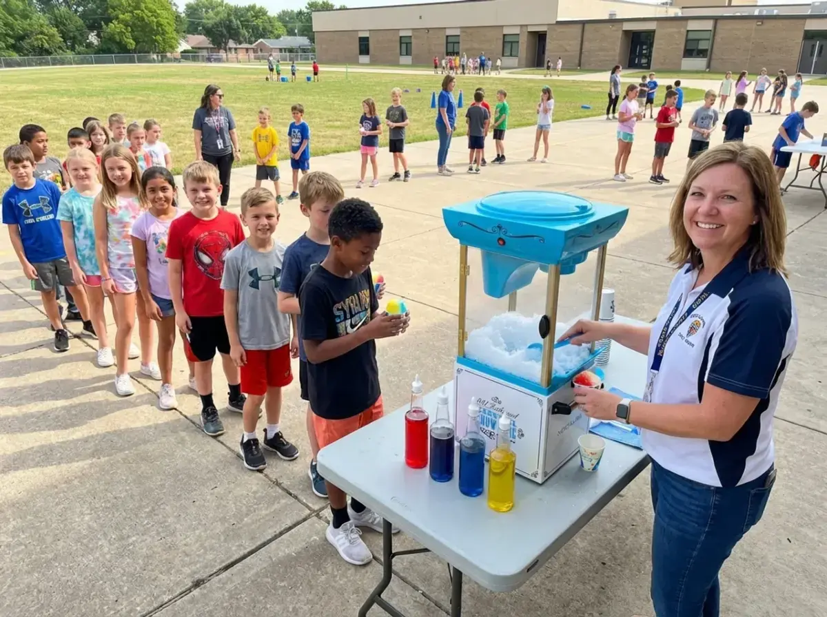 Snow cone machine at a school event