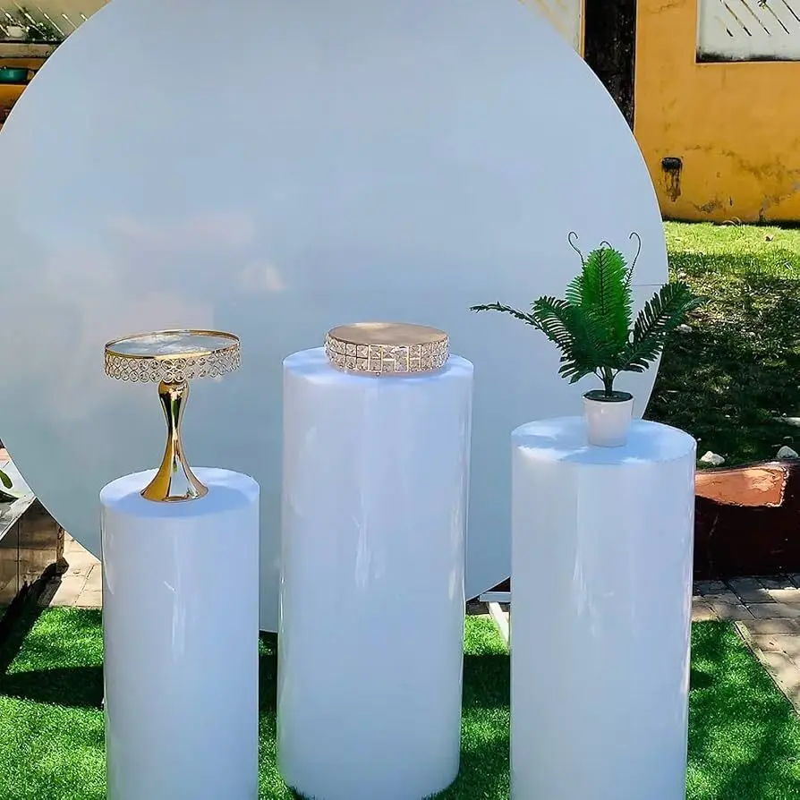 White Cylinder Plinth Stands