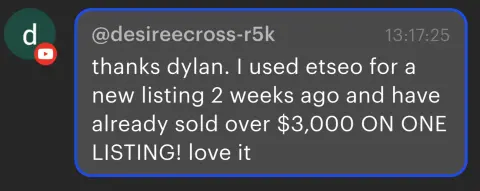Original screenshot of Desiree's testimonial