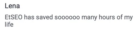 Original screenshot of Lena's testimonial