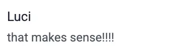 Original screenshot of Luci's testimonial