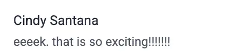 Original screenshot of Cindy's testimonial
