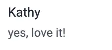 Original screenshot of Kathy's testimonial