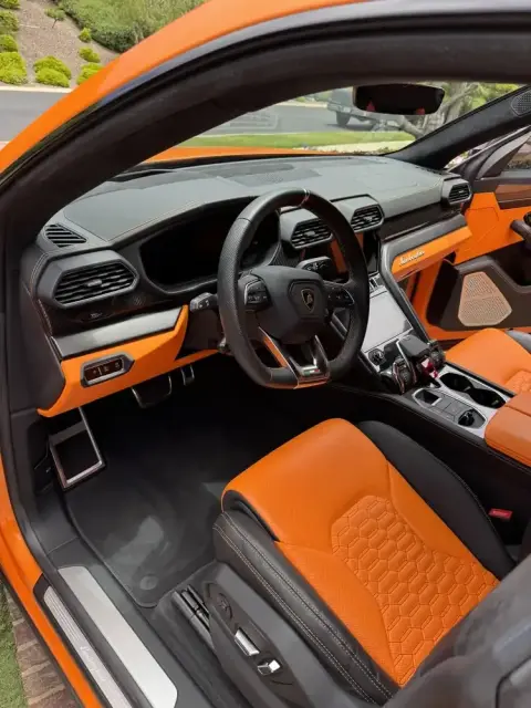 Lamborghini Urus orange leather interior, deep cleaned