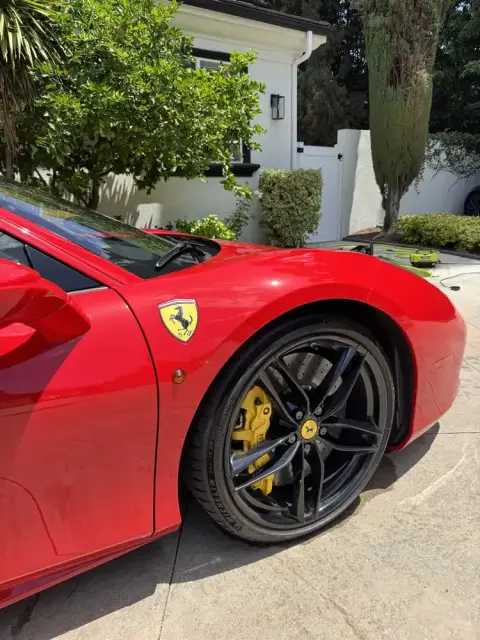 Ferrari 488 wheel and brake caliper detailed
