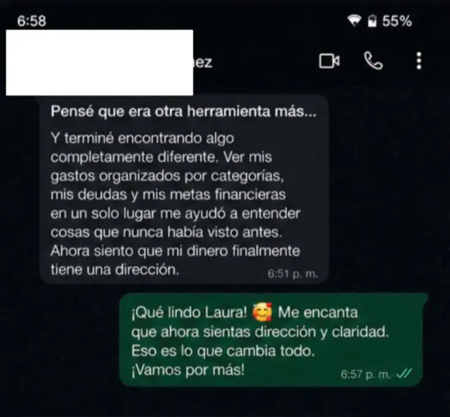 Mensaje de una alumna del método