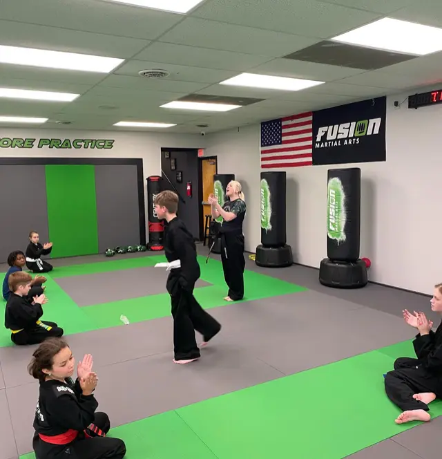 Student at belt testing at Fusion Martial Arts