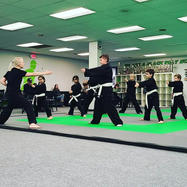 Students practicing forms and stances at Fusion Martial Arts