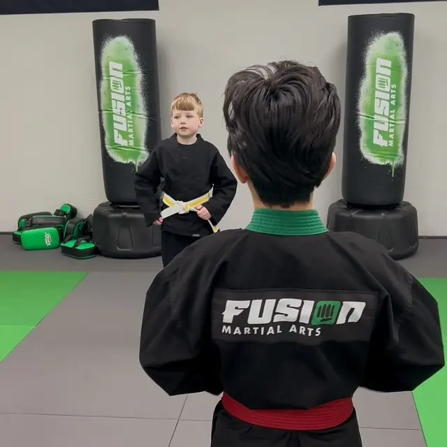 Student demonstrating a belt technique at Fusion Martial Arts