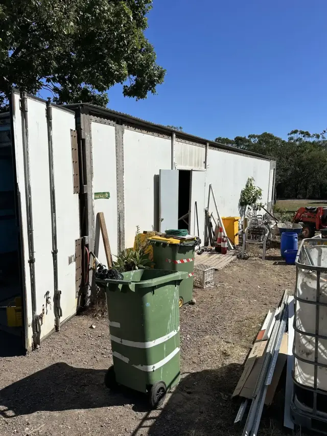 Transportable buildings being fitted out on the Goodness site