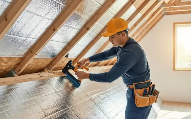 Radiant barrier install