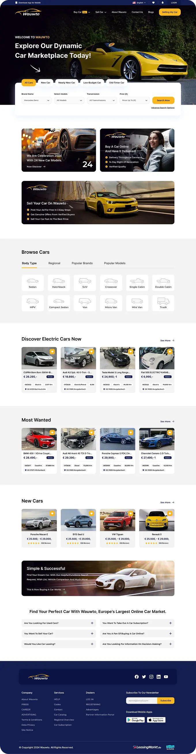 GoHighLevel website design for an automotive marketplace
