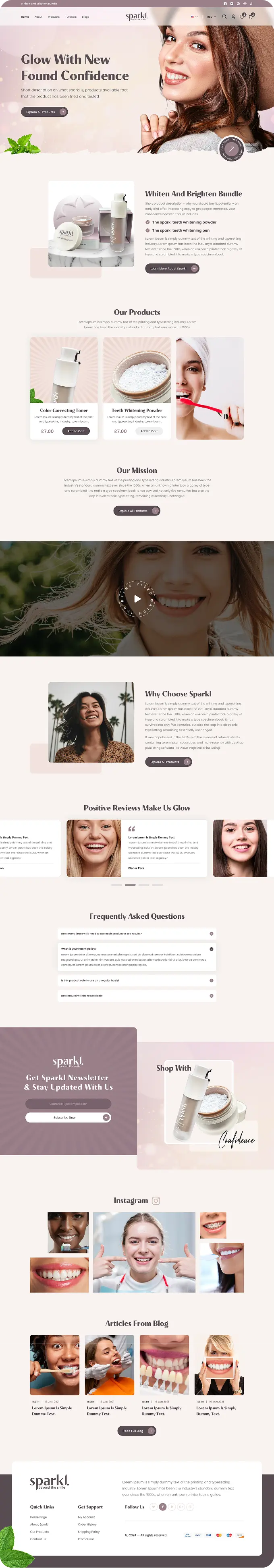 GoHighLevel website design for an oral-care brand