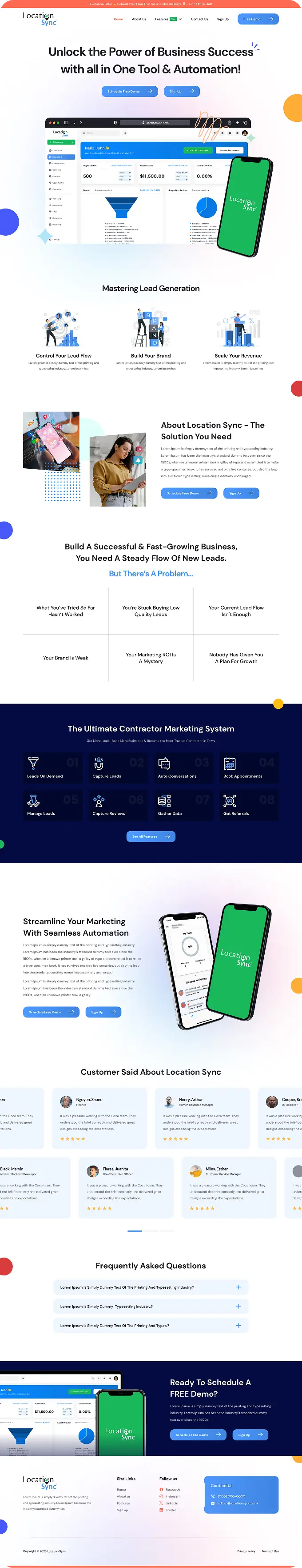 GoHighLevel website design for a contractor marketing platform