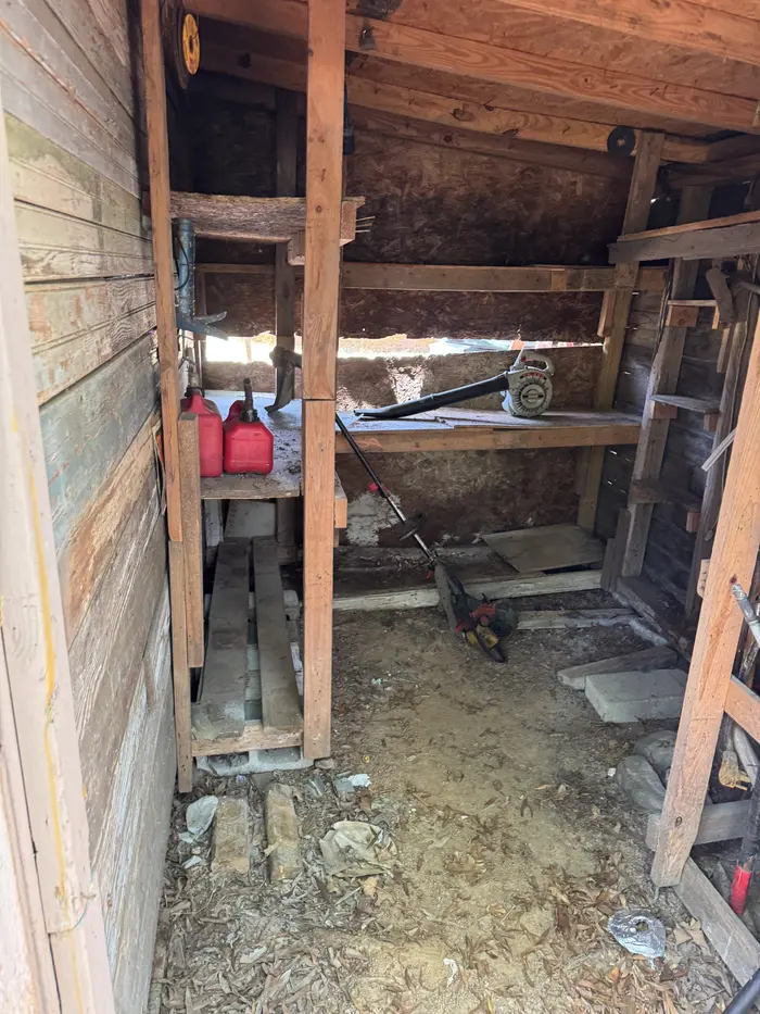 Shed cleanout after junk removal by KD Junk