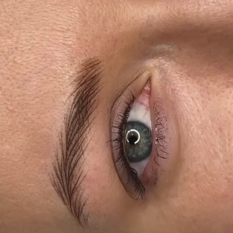 Hair-stroke brow before and after