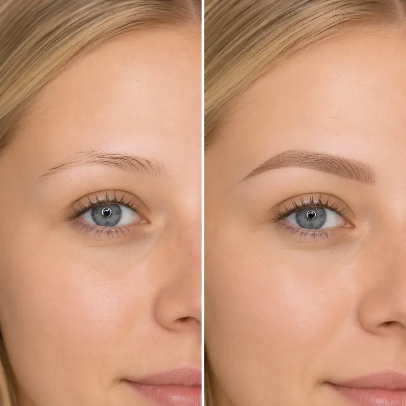 Healed powder brows result