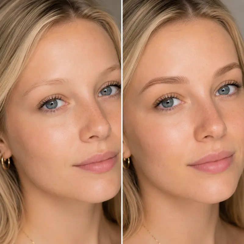 Healed hair-stroke brow result