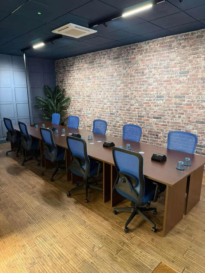 Hot desks seen from the coffee bar