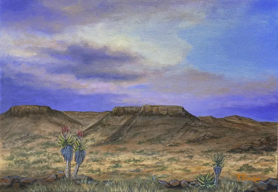 Arid landscape artwork by Riaan Prinsloo