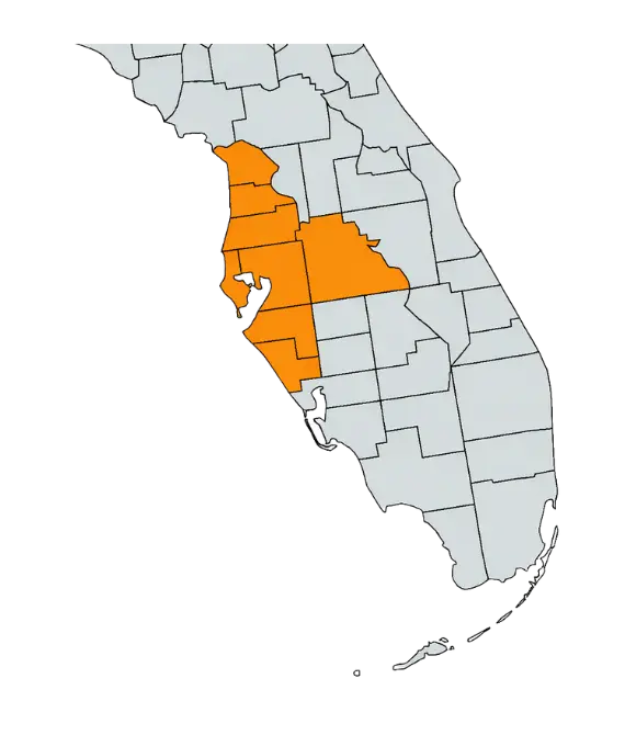 Heat Hunters service area map of Tampa Bay