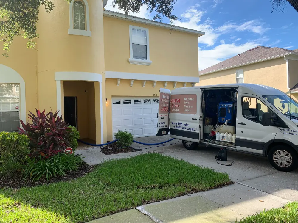 Sahara Carpet Care service vehicle at a residential project