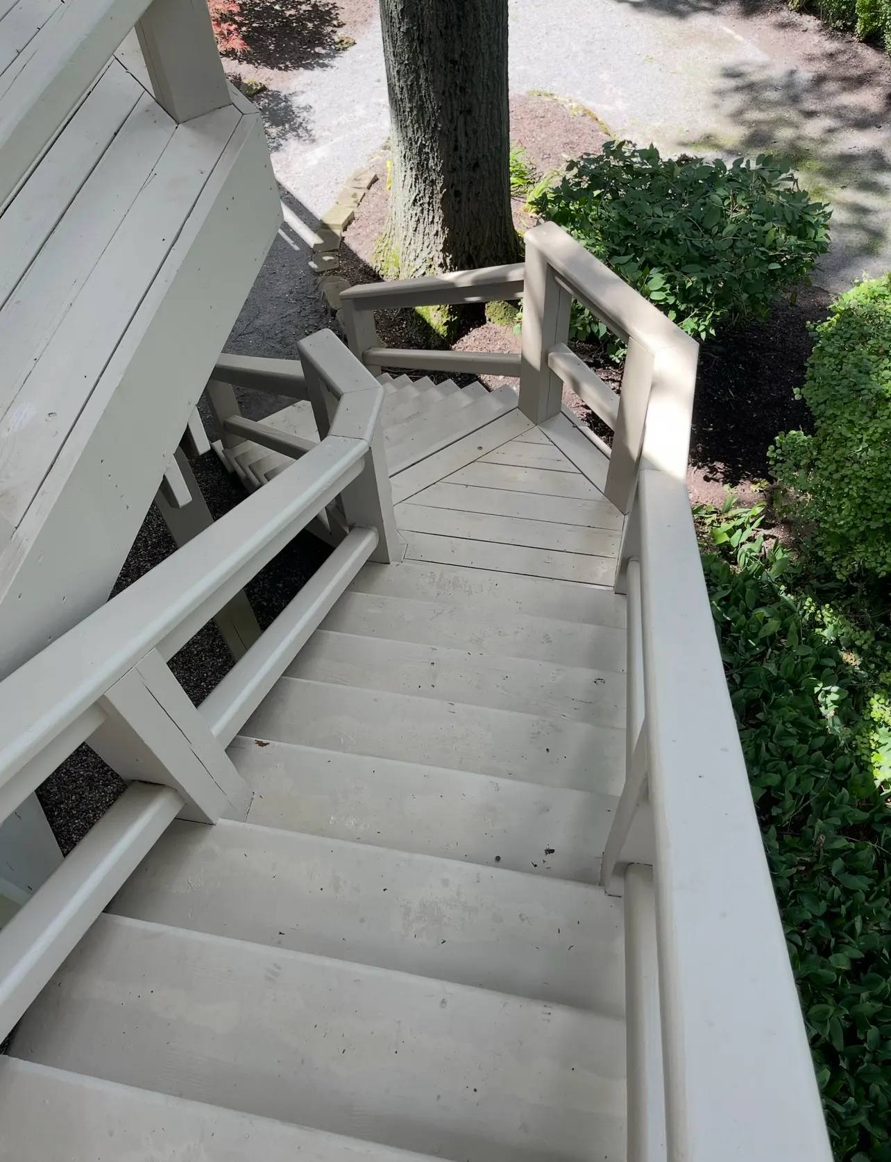 Same stairway after powerwashing