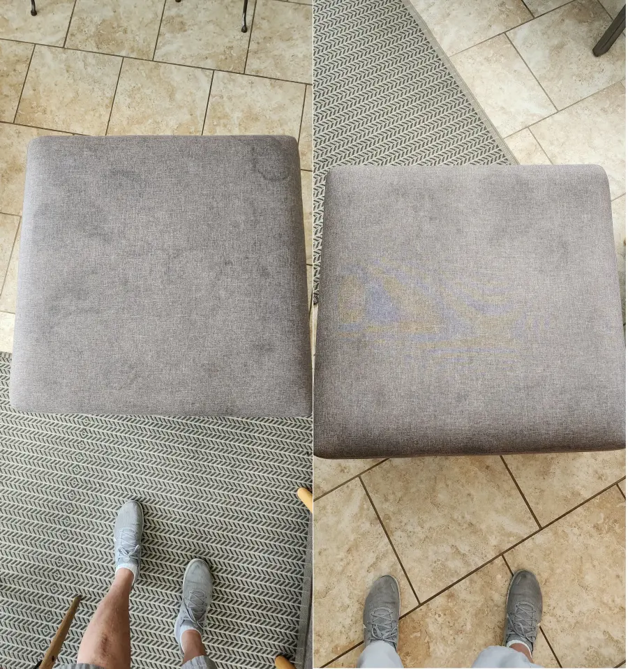 Matched before and after ottoman cleaning result