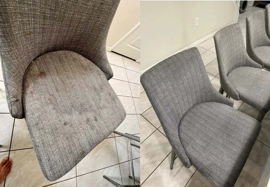 Matched before and after multiple dining chairs