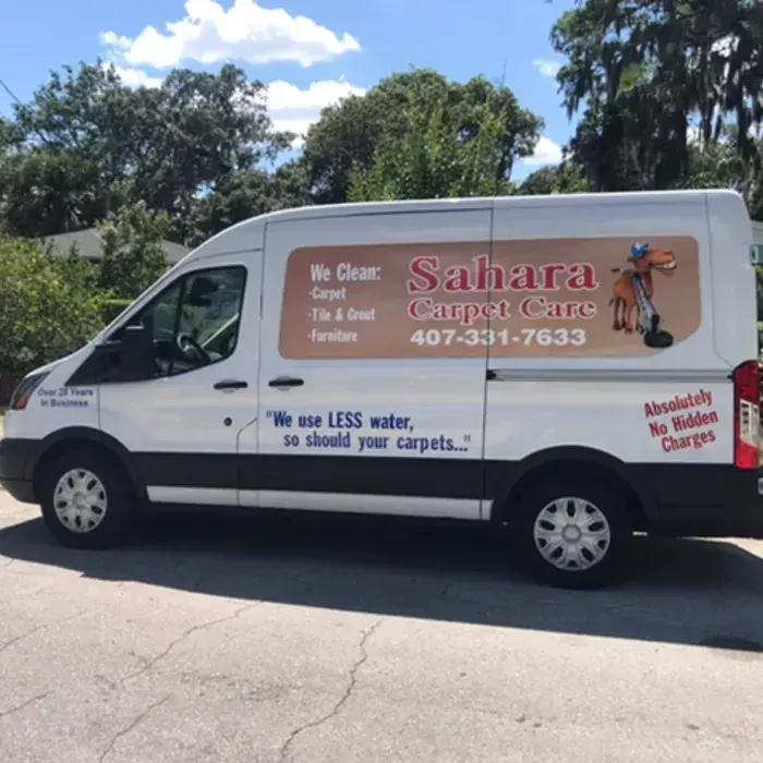Sahara Carpet Care branded service vehicle