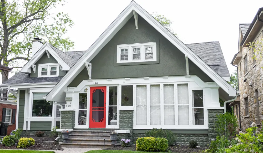 Mountain Sage James Hardie siding with Arctic White trim in Park Ridge, IL