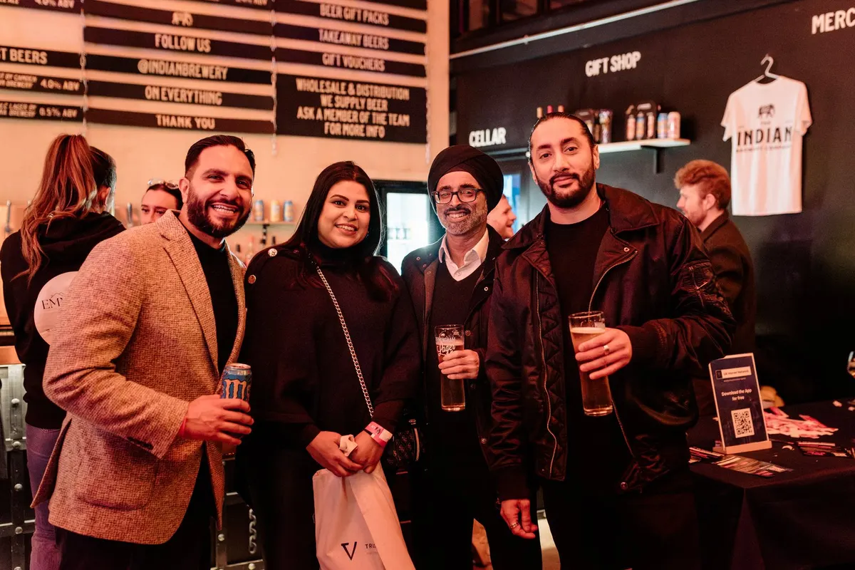 Guests with drinks at the Indian Brewery Taproom, Birmingham