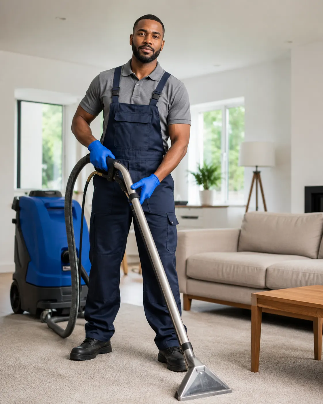 Commercial carpet cleaning in a professional facility