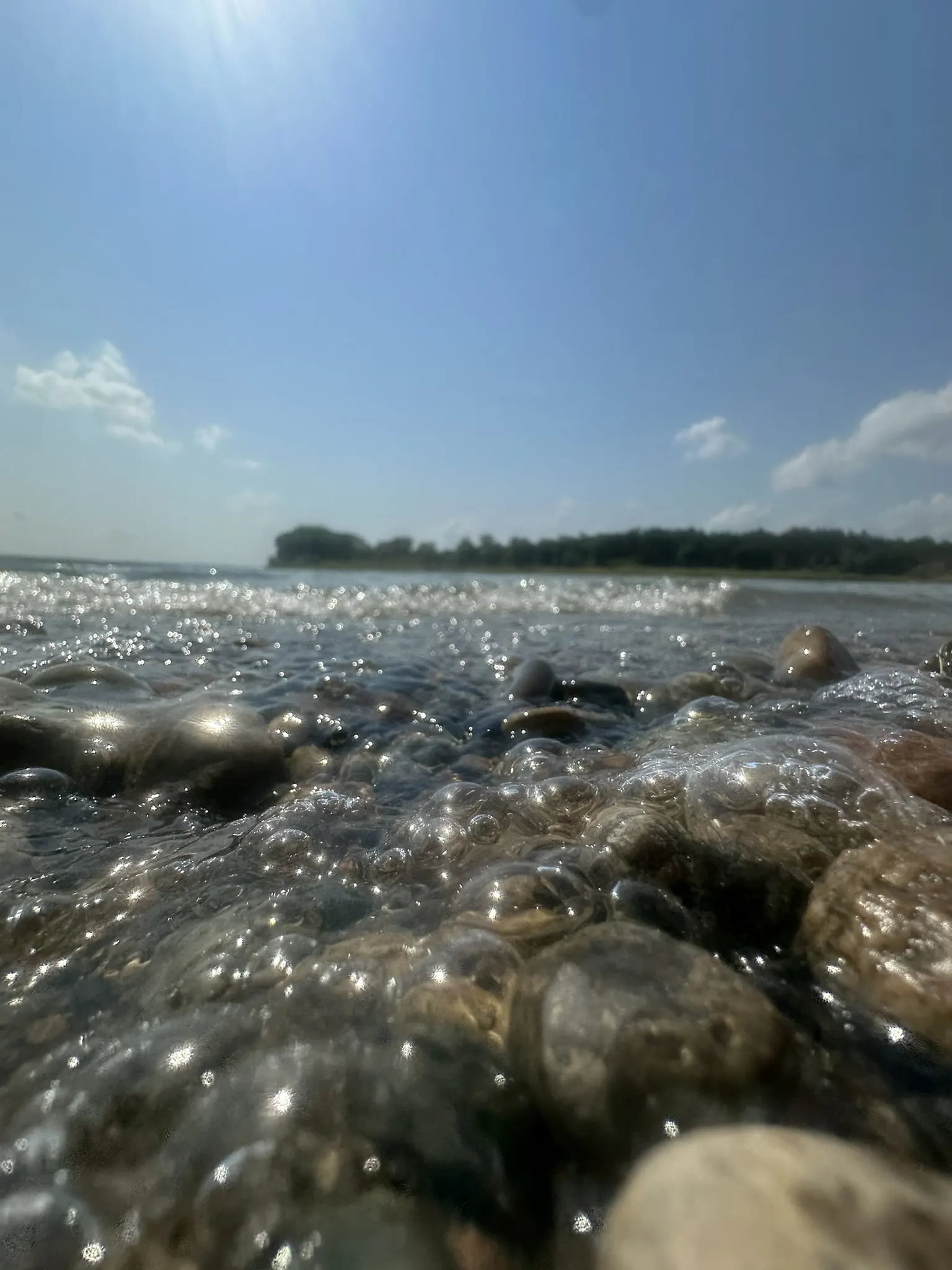 Water running over rock