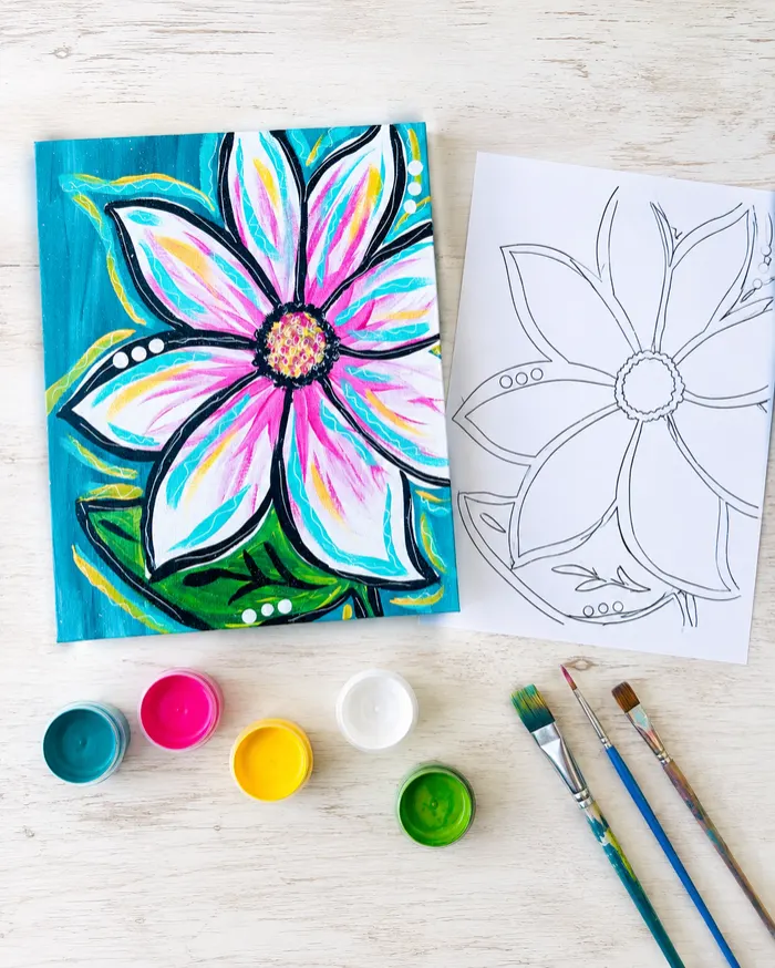 Daisy Lens painted canvas